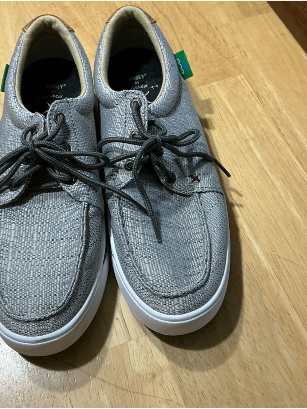 Hooey Men's Light Gray Canvas Boat Shoes with White Sole